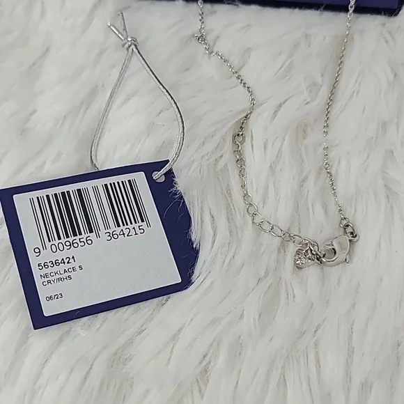 Swarovski Collar Lilia Mariposa Blanco Rhodium Plated 5636421 Necklace S CRY/RHS - Picture 9 of 10